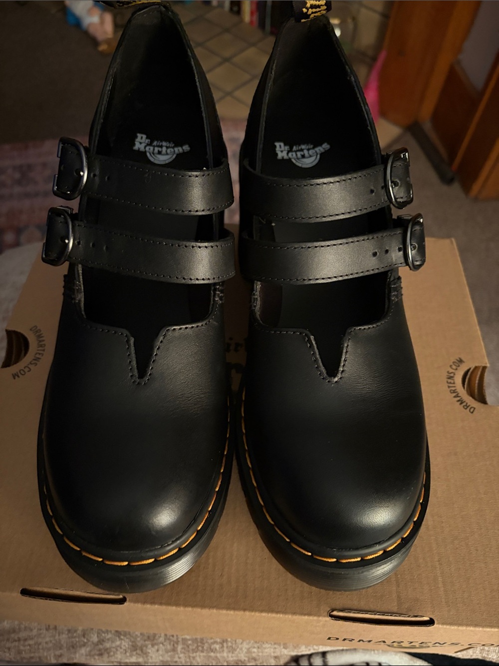 Dr. Martens Black Double-Strap Platform Mary Janes - Picture 2 of 12